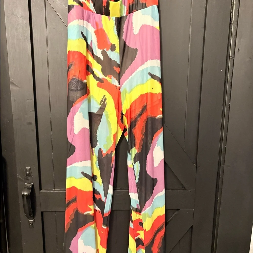 Ashley Stewart Multi-Color Abstract Swim Coverup